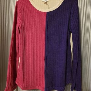 Easel Vibrant Pink and Deep Purple Sweater